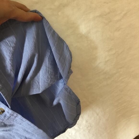 MNG Blue with White Striped Button Dress - Picture 6 of 14